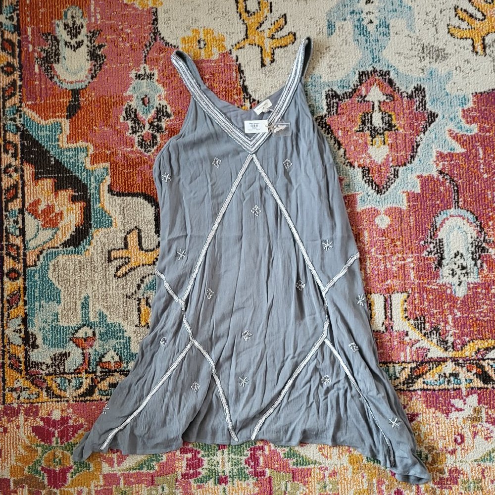 Never worn! Size s/m. Flowy, beautiful beading. Grayish blue. So soft!